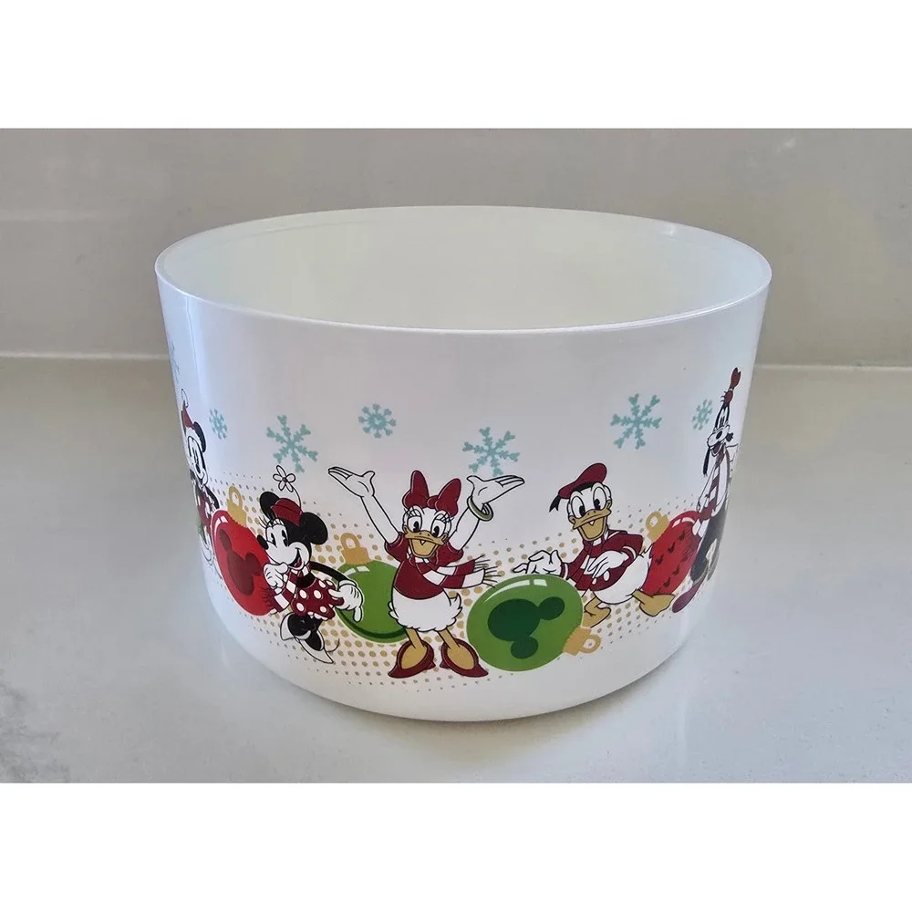 Disney Tupperware Christmas Holiday Bowl Mickey Minnie Donald Goofy Pluto White